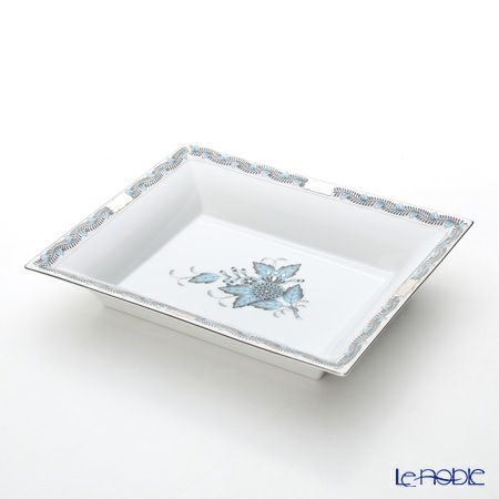 ヘレンド アポニーターコイズプラチナ 07631-0-00 スクエアトレイ 16×19cm
