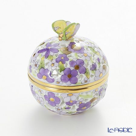 ヘレンド ファンタジー C4 06219-0-17 透かしボンボン入れ（チョウ）