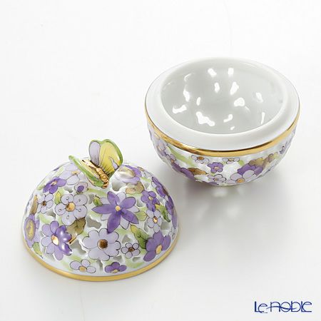 ヘレンド ファンタジー C4 06219-0-17 透かしボンボン入れ（チョウ）