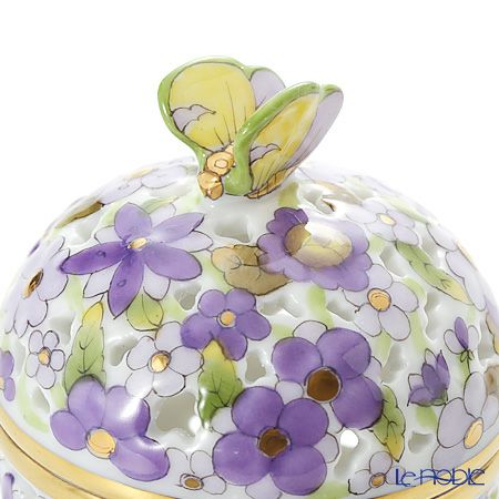 ヘレンド ファンタジー C4 06219-0-17 透かしボンボン入れ（チョウ）