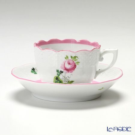 ヘレンド ウィーンのバラ ピンク 00711-0-00 モカカップ＆ソーサー 100ml