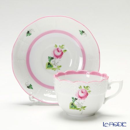 ヘレンド ウィーンのバラ ピンク 00711-0-00 モカカップ＆ソーサー 100ml