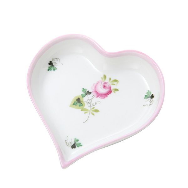 ヘレンド ウィーンのバラピンク VRH-X4 ハートトレイ 10cm 07703-0-00 小皿／豆皿