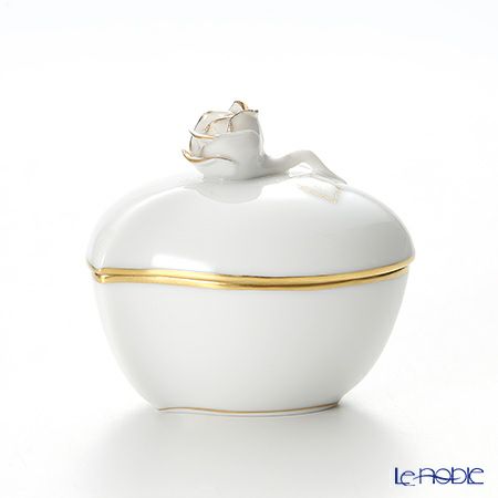 ヘレンド HDE 白磁金彩 06005-0-09 ハートボックス（ローズ）