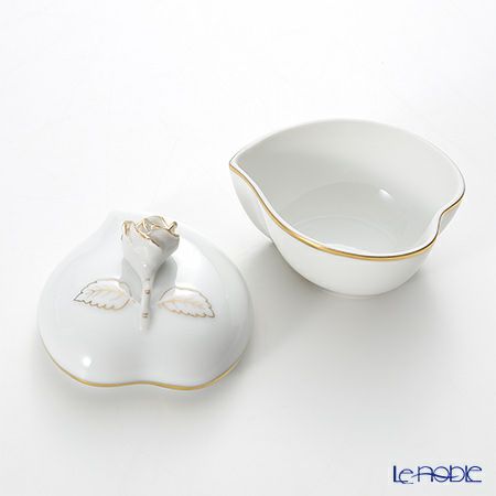 ヘレンド HDE 白磁金彩 06005-0-09 ハートボックス（ローズ）