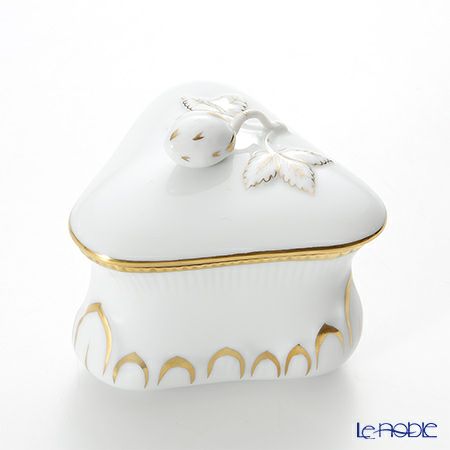 ヘレンド HDE 白磁金彩 06079-0-11 ボンボン入れ トライアングルストロベリー