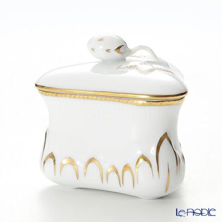 ヘレンド HDE 白磁金彩 06079-0-11 ボンボン入れ トライアングルストロベリー