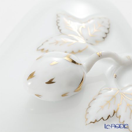 ヘレンド HDE 白磁金彩 06079-0-11 ボンボン入れ トライアングルストロベリー