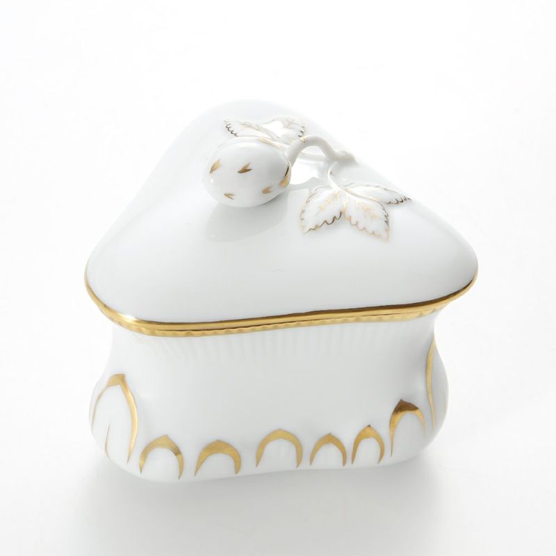 ヘレンド HDE 白磁金彩 06079-0-11 ボンボン入れ トライアングルストロベリー