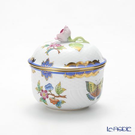 ヘレンド VBO-Y3 ブルー 01463-0-09 シュガーポット（ローズ）