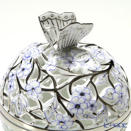 ヘレンド ファンタジー CPTB 06214-0-17 透かしボンボン ブルー（チョウ）