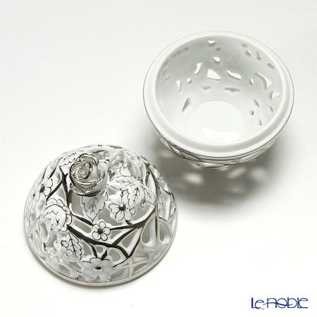 ヘレンド ファンタジー CPT 06215-0-09 透かしボンボン プラチナ（ローズ）