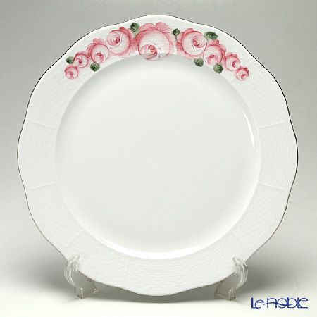 ヘレンド ウィーンのバラ プラチナ 00156-0-00 プレート 33cm