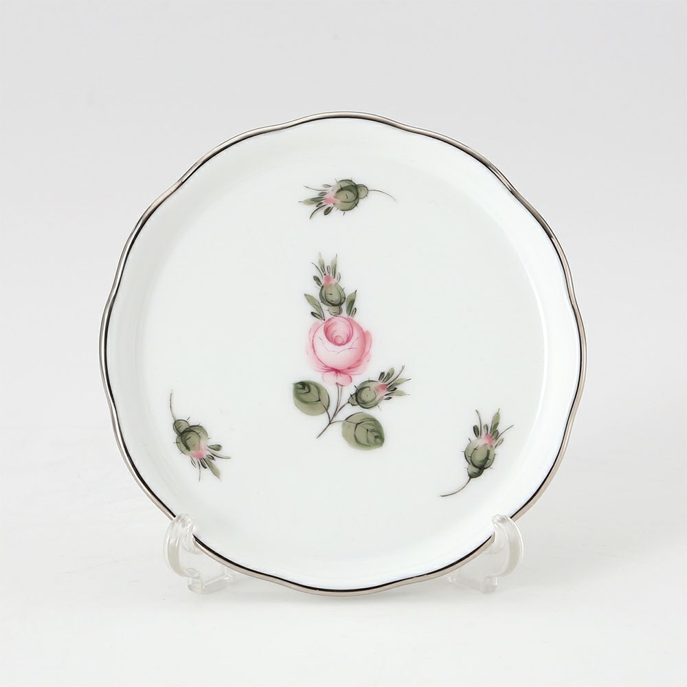 ヘレンド ウィーンのバラ プラチナ 00341-0-00 コースター10cm