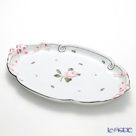 ヘレンド ウィーンのバラ プラチナ 00400-0-00 パーティートレイ 38cm