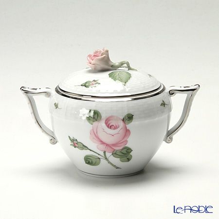 ヘレンド ウィーンのバラ プラチナ 00472-0-09 シュガーポット ローズ 200ml