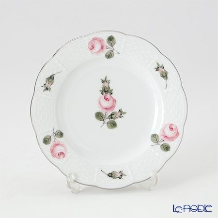 ヘレンド ウィーンのバラ プラチナ 00512-0-00 プレート 12.5cm