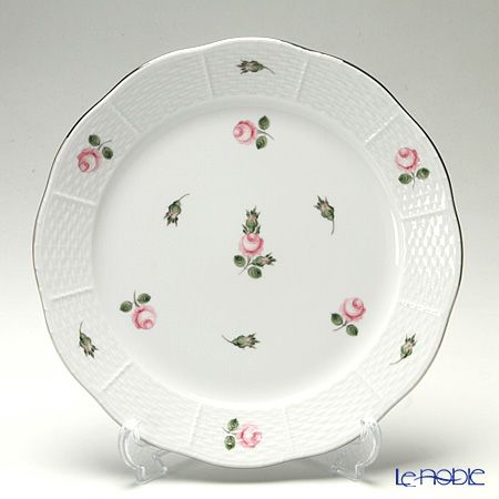 ヘレンド ウィーンのバラ プラチナ 00524-0-00 プレート 25cm