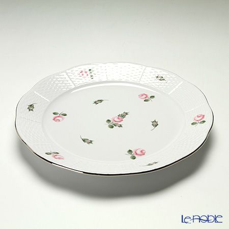ヘレンド ウィーンのバラ プラチナ 00524-0-00 プレート 25cm