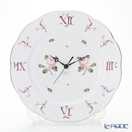 ヘレンド ウィーンのバラ プラチナ VGR-PT 00527-0-47 ウォールクロック 28.5cm