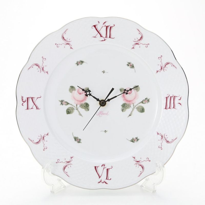 ヘレンド ウィーンのバラ プラチナ VGR-PT 00527-0-47 ウォールクロック 28.5cm