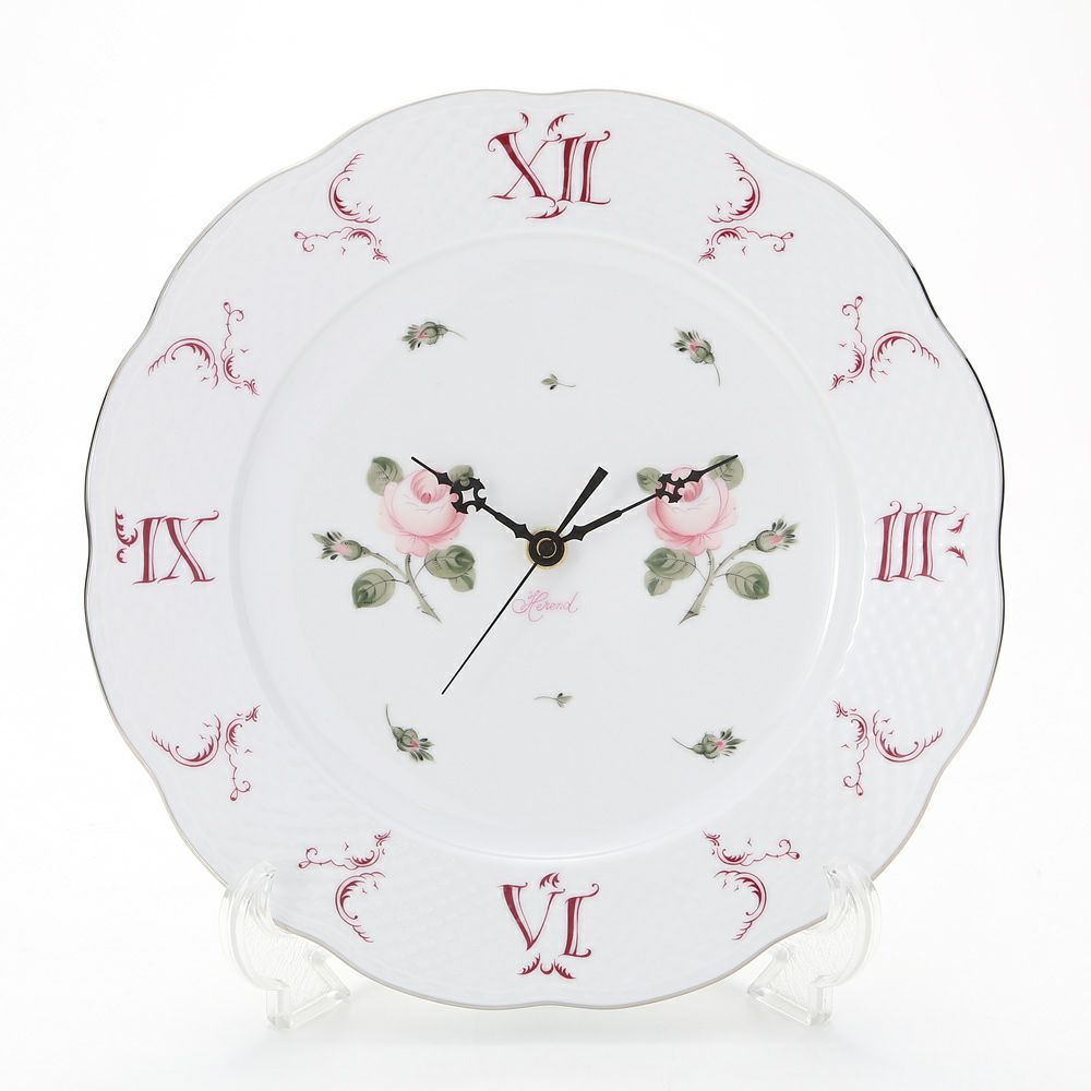 ヘレンド ウィーンのバラ プラチナ VGR-PT 00527-0-47 ウォールクロック 28.5cm