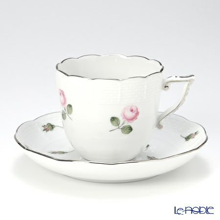 ヘレンド ウィーンのバラ プラチナ 00706-0-00 コーヒーカップ＆ソーサー 160ml