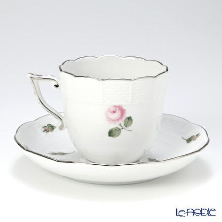 ヘレンド ウィーンのバラ プラチナ 00706-0-00 コーヒーカップ＆ソーサー 160ml