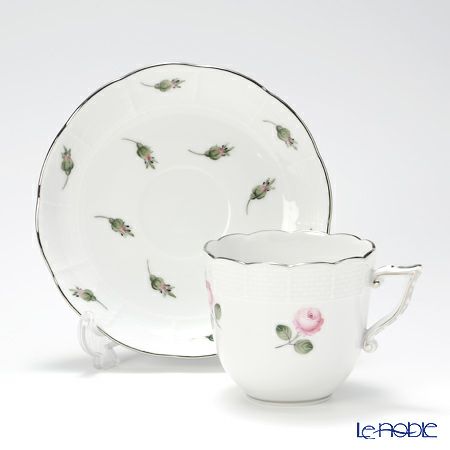 ヘレンド ウィーンのバラ プラチナ 00706-0-00 コーヒーカップ＆ソーサー 160ml
