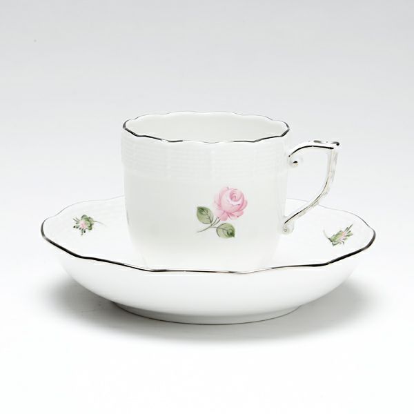 ヘレンド ウィーンのバラ プラチナ 00707-0-00 モカカップ＆ソーサー 150ml