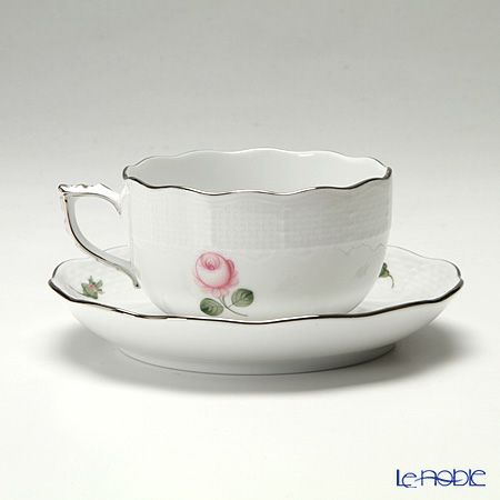 ヘレンド ウィーンのバラ プラチナ VR-PT 00724-0-00 ティーカップ＆ソーサー 200ml