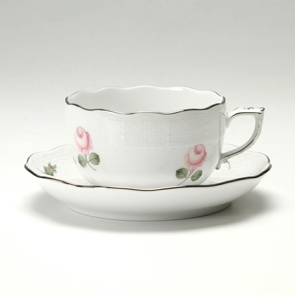 ヘレンド ウィーンのバラ プラチナ VR-PT 00724-0-00 ティーカップ＆ソーサー 200ml