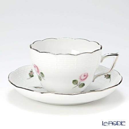 ヘレンド ウィーンのバラ プラチナ 00730-0-00 ティーカップ＆ソーサー（兼用） 200ml