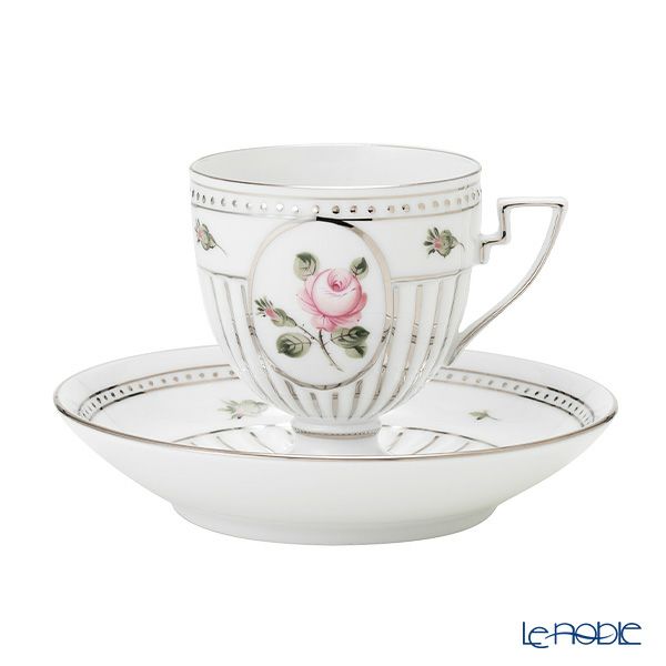 ヘレンド ウィーンのバラ プラチナ VGR-PT アンピールカップ＆ソーサー 04467-0-00