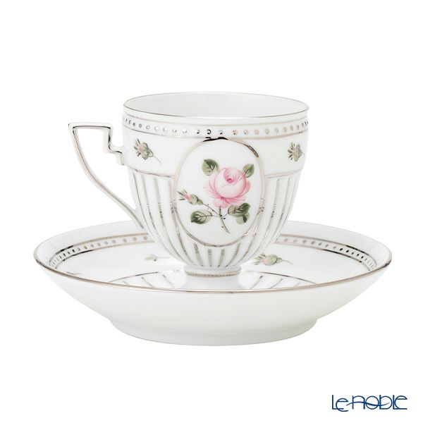 ヘレンド ウィーンのバラ プラチナ VGR-PT アンピールカップ＆ソーサー 04467-0-00