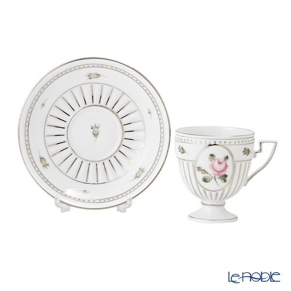 ヘレンド ウィーンのバラ プラチナ VGR-PT アンピールカップ＆ソーサー 04467-0-00
