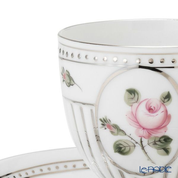 ヘレンド ウィーンのバラ プラチナ VGR-PT アンピールカップ＆ソーサー 04467-0-00