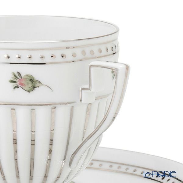 ヘレンド ウィーンのバラ プラチナ VGR-PT アンピールカップ＆ソーサー 04467-0-00