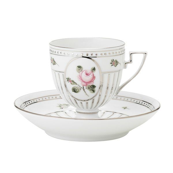 ヘレンド ウィーンのバラ プラチナ VGR-PT アンピールカップ＆ソーサー 04467-0-00