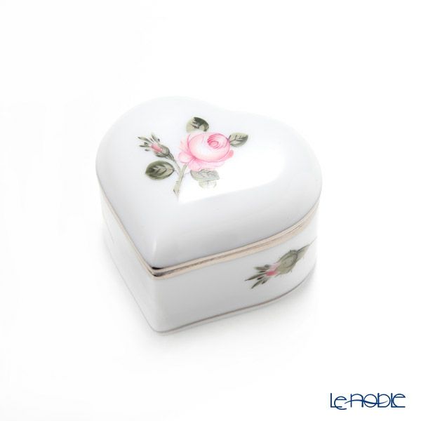 ヘレンド ウィーンのバラ プラチナ VR-PT 06112-0-00 ハートボックス 5cm