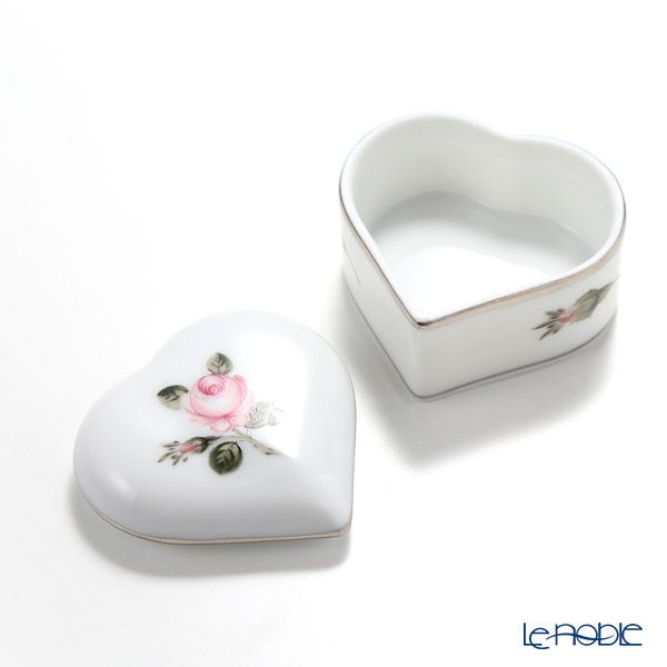 ヘレンド ウィーンのバラ プラチナ VR-PT 06112-0-00 ハートボックス 5cm