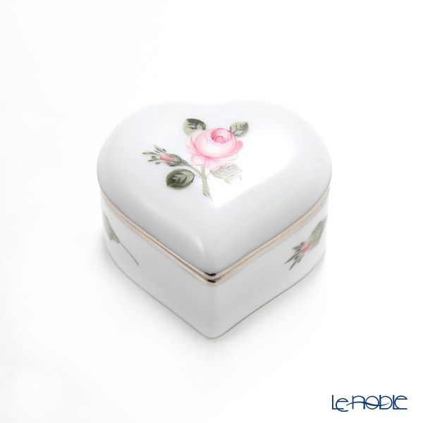 ヘレンド ウィーンのバラ プラチナ VR-PT 06112-0-00 ハートボックス 5cm