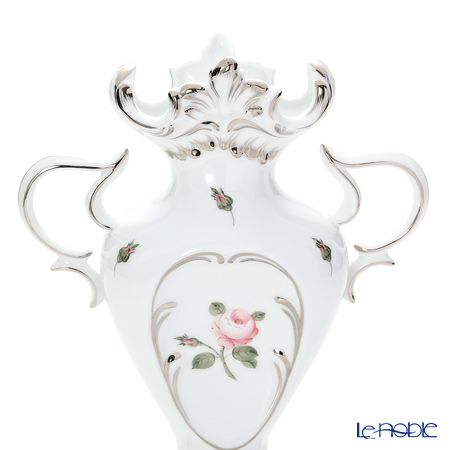 ヘレンド ウィーンのバラ プラチナ 06532-0-00 ベース（両手付） 26cm