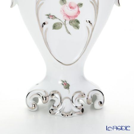 ヘレンド ウィーンのバラ プラチナ 06532-0-00 ベース（両手付） 26cm