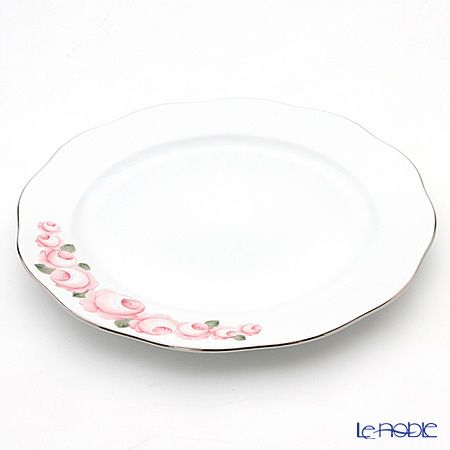 ヘレンド ウィーンのバラ プラチナ 20156-0-00 プレート 33cm