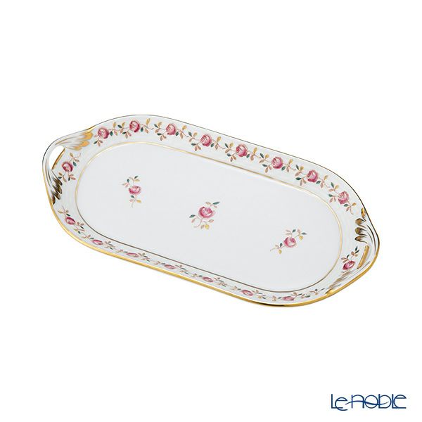 ヘレンド 薔薇の花飾り／ローズガーランド RGS 00437-0-00 サービストレイ 23cm