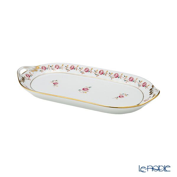 ヘレンド 薔薇の花飾り／ローズガーランド RGS 00437-0-00 サービストレイ 23cm