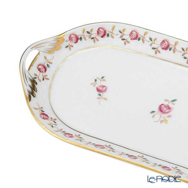 ヘレンド 薔薇の花飾り／ローズガーランド RGS 00437-0-00 サービストレイ 23cm