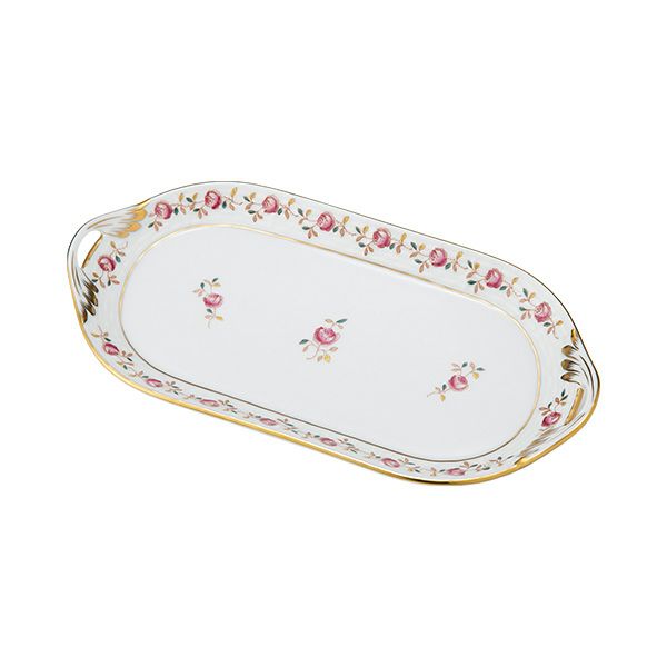 ヘレンド 薔薇の花飾り／ローズガーランド RGS 00437-0-00 サービストレイ 23cm