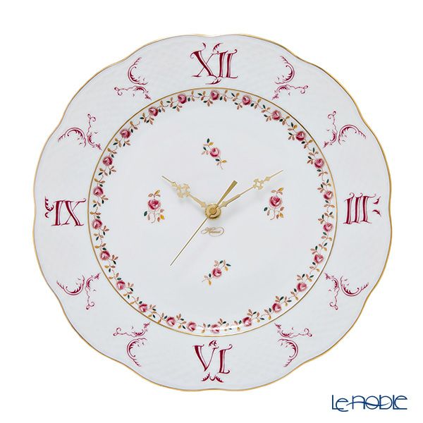 ヘレンド 薔薇の花飾り RGS 00527-0-47 ウォールクロック 28.5cm